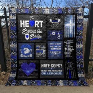The Heart Behind The Badge Quilt Blanket Hn57 Aw  Quilt